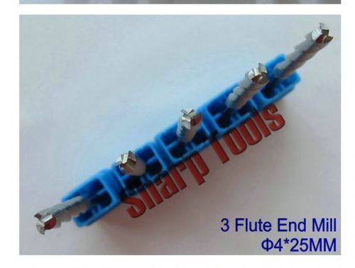 5pcs three flute CNC router bits endmill milling cutter 4mm 25mm
