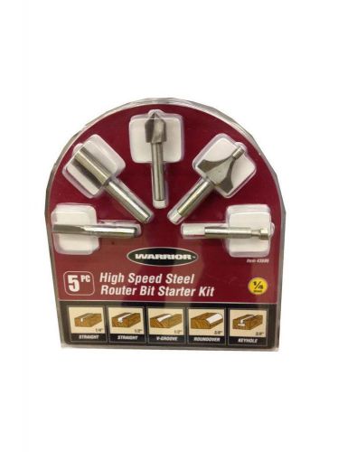 #67893  NIP 1/4&#034; Shank  5 Pc  High Speed Steel Router Bit Kit Professional Grade