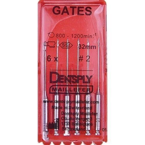 10 packs dentsply maillefer gates 32mm #2 glidden drills endo rotary bur file for sale
