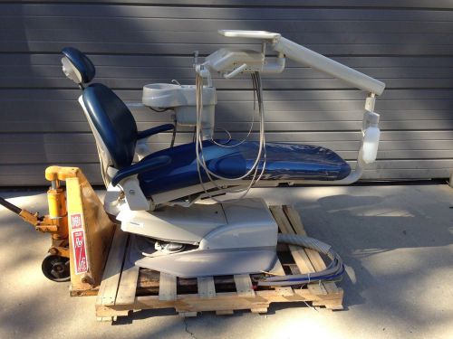A-dec 1021 radius chair with assistants package, cuspidor, and dual touch pads for sale