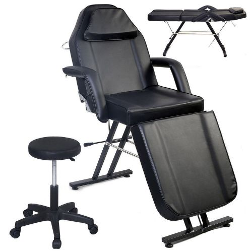 New adjustable portable medical dental chair w/stool combination black for sale