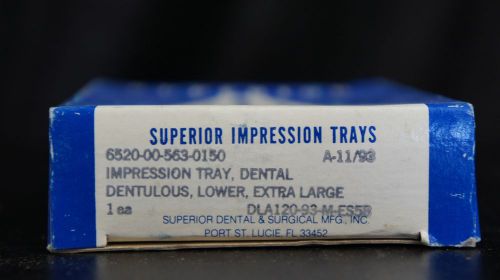 Superior Lower Extra Large Impression Tray Dental Dentulous