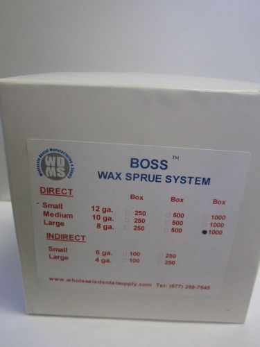 Dental Lab Boss Wax Sprue System Direct Large 8 ga. 1,000