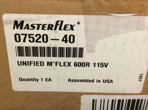 Peristaltic Pump, Masterflex 7520-40 Drive and 7518-00 Easy Load Pump New In Box