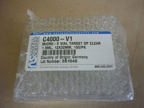 National Scientific C4000-V1 Micro-V Vial Target DP Clear 1.5ML 12X32MM 100/PK