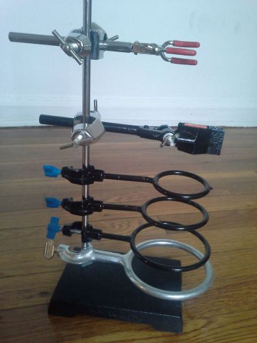 Lab Stand Support with Multiple Rings and Clamps (45 cm)
