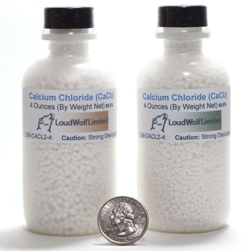 Calcium chloride (cacl2)  8 ounces ultra pure flake  2 plastic bottles from usa for sale