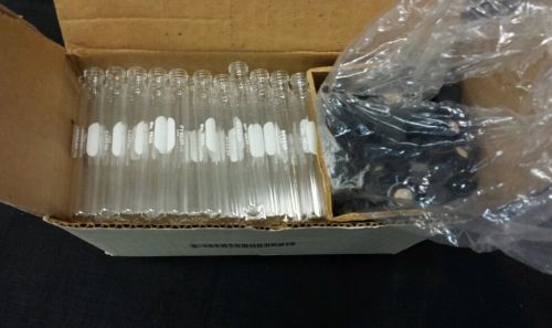 144 Glass Science Lab Culture Test Tubes w/ Caps 13 x 100 mm - 4 Inch