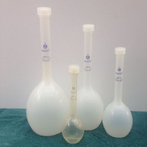 LOT 4 Laboratory Chemical Bottles Nalgene 1000, 500, 250, 100 ml