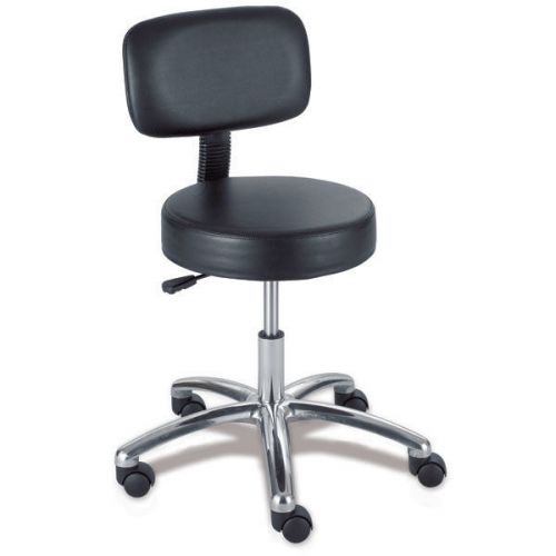 Extra cushioned stool with chrome base - with back 1 ea for sale