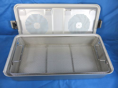 Aesculap DBP Sterilization Container Case Tray 23&#034; x 11&#034; x 5&#034; with Basket