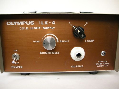 OLYMPUS ILK-4 COLD LIGHT SUPPLY FIBER OPTIC ILLUMINATOR FOR INSPECTION LAB