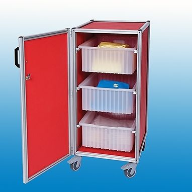 Supply Transfer Cart with Three Divider Boxes