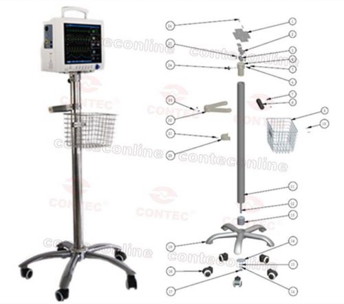 Bracket,Mobile Cart, Stand on Wheel For ICU CONTEC Patient Monitors CMS6000/8000