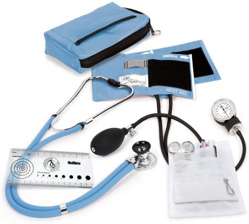Aneroid sphygmomanometer / sprague - rappaport nurse kit in ciel blue for sale