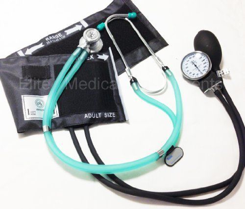 NEW EMI Clear Glacier Sprague Rappaport Stethoscope and Black Blood Pressure Kit