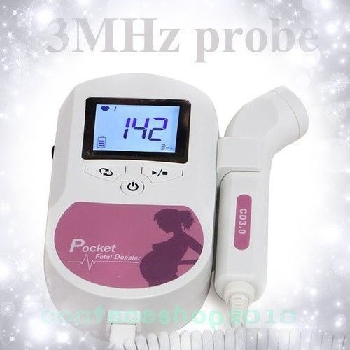 New fda, contec,  fetal heart doppler/backlight lcd 3mhz probe for sale