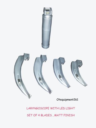 Laryngoscope Adult set of 4 Blades LED MATT FINISH