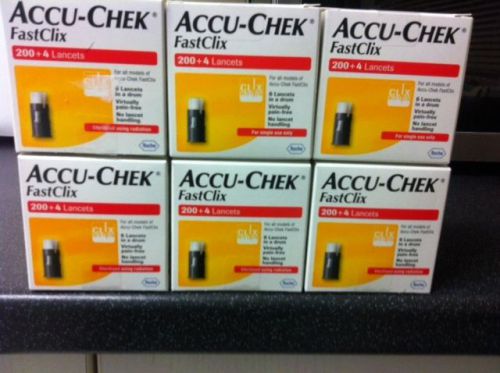 6 Packs 200 + 4 Accu Check fast clix lancets
