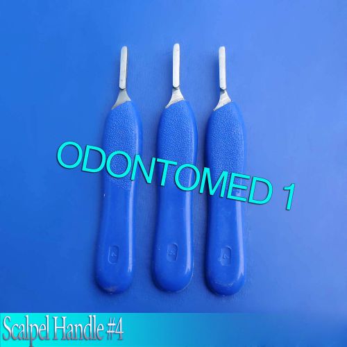 6 Scalpel Handle #4 with Blue Color Plastic Grip Surgical Instruments