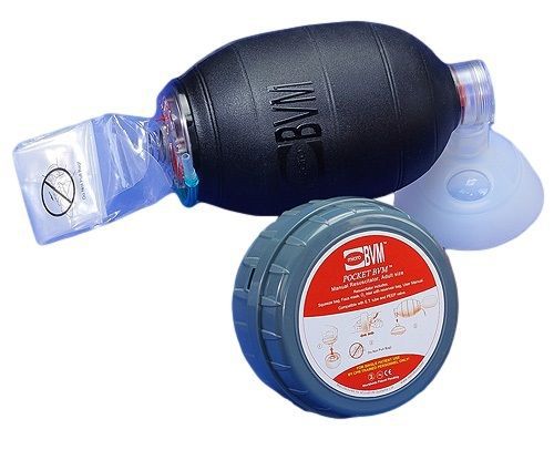 Pocket bvm tactical bag valve mask resuscitator cpr oxygen manual ifak emt ems for sale