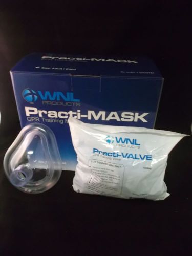 10 WNL Adult Practi-Masks w/ 1 Bag of 10 Blue training valves CPR masks