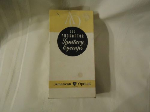 Vintage New Amjerican Optical Phoroptor Sanitary Eyecups in Original Box