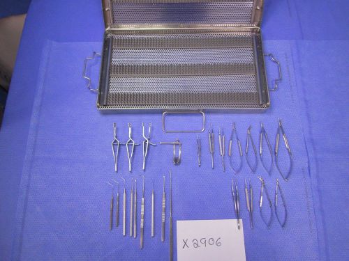 Weck eye surgical instrument set with tray (lot of 24) for sale