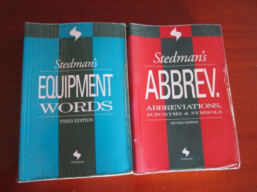 Medical Transcription Word Books, bundle of 2 Stedman&#039;s Equipment, Abbreviations