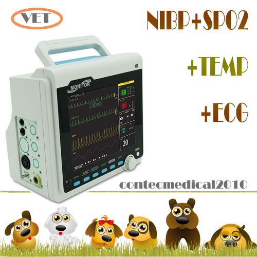 New ICU Vet Veterinary Patient Monitor ECG, Spo2, NIBP, Rulse Rate , TEMP, RESP