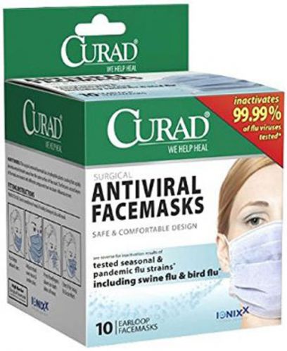 Curad Ionixx Antiviral Facemasks 10 per Box %99.99 Viruses
