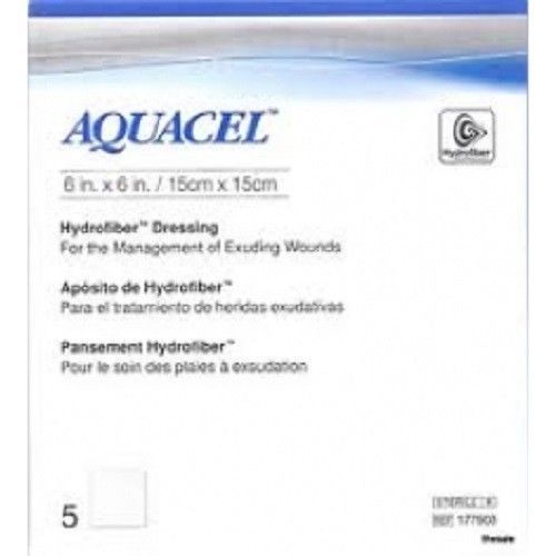 Convatec aquacel hydrofiber wound dressing 6 x 6 ref 177903, bx/5 for sale