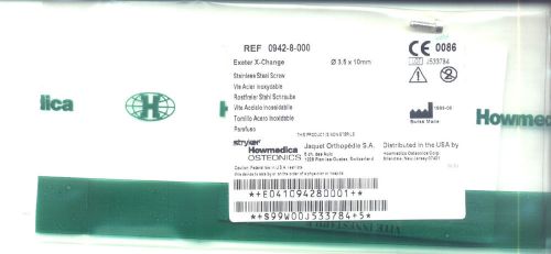 STRYKER OSTEONICS Howmedica SCREW Ref #  0942-8-000 Exeter X-Change 3.5x10mm NEW
