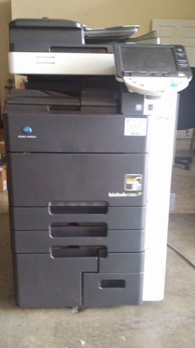Konica bizhub c552 color copier machine fiery network printer scanner finisher for sale