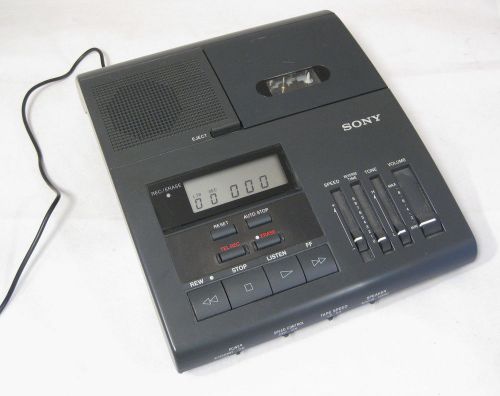 Sony BM-850 Black Microcassette Transcriber Working No Foot Pedal Dictaphone