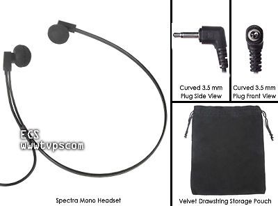 Spectra Deluxe Transcriber Underchin Headset Head Set 3.5mm Right Angle Plug