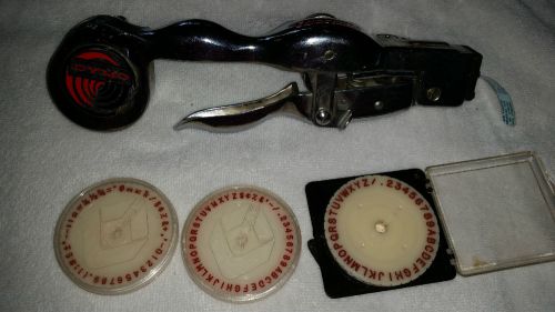 Dymo-Mite Metal Tapewriter Vintage Chrome Works Label Maker Plus Extra Wheels