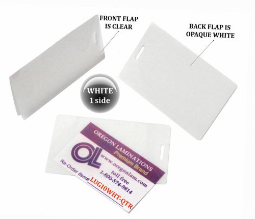 White/clear luggage tag laminating pouches 2-1/2 x 4-1/4 qty 25 for sale