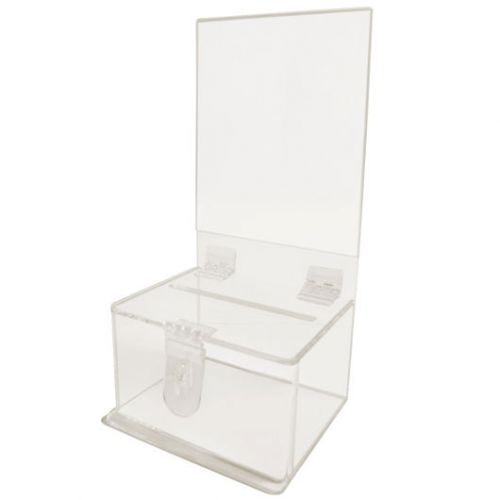 Acrylic Charity Box Donation Box Suggestion Box With Lock And 2 Key&#039;s AC-16