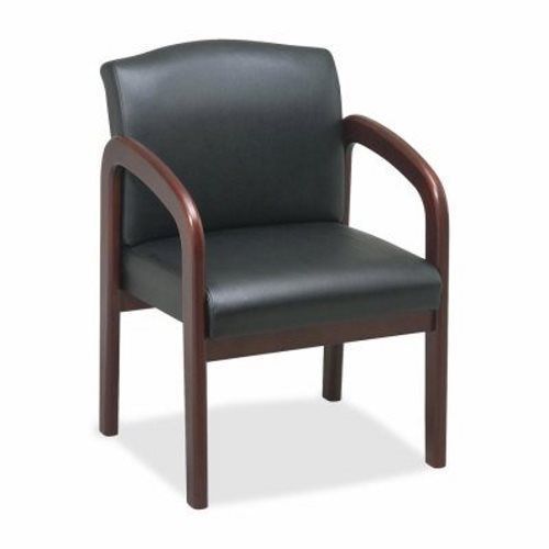 Lorell Guest Chair, 23&#034;x25-1/2&#034;x33-1/2&#034;, Black/Cherry Frame (LLR60470)