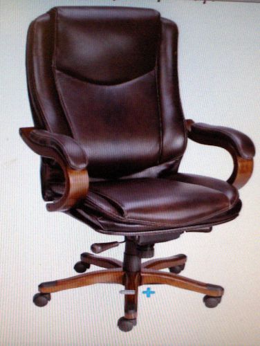 Staples® eastcott™ top grain leather executive mid-back chair, brown new in box for sale