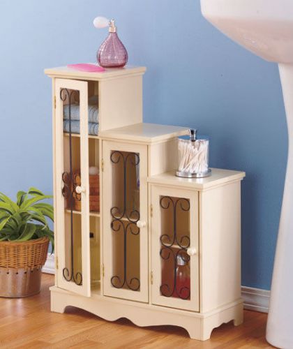 bathroom cabinet  3 tier storage Furniture Tables wooden unit book shelf white