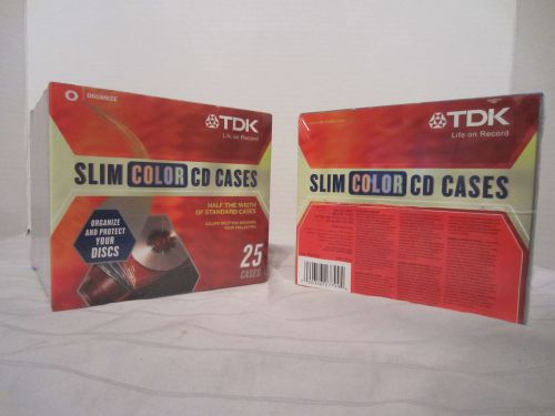 TDK Slim Color CD Cases (2 sets of 25)