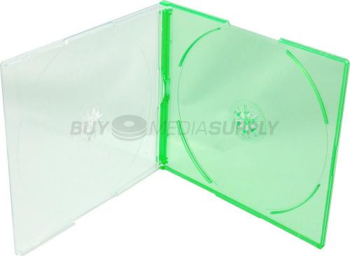 5.2mm Slimline Green Color Double 2 Discs CD Jewel Case - 200 Pack