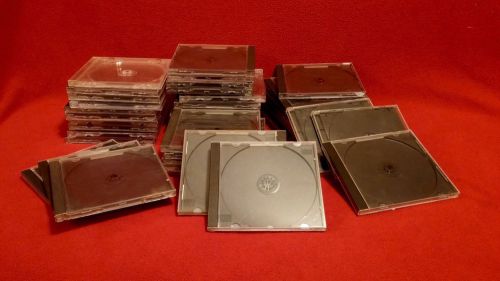 LOT OF 45 USED EMPTY CD JEWEL CASES - FREE SHIPPING