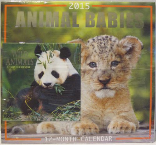 2015 Wall Calendar 12 Month Set 2 Animal Babies Organizer Daily Planner Agenda