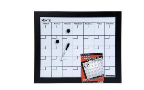 Calendar Magnetic Dry Erase Board Black Framed Planner Cork Dudes NEW