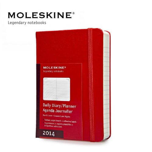 Moleskine 2014 Daily Diary Planner 12 Month Red Hard Cover Pocket (9cm x 14cm)