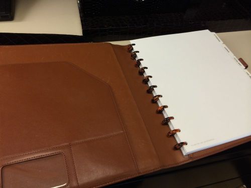 Levenger Pad Camel Leather with Engraved KLB initials and Tourtise Shell Circa&#039;s