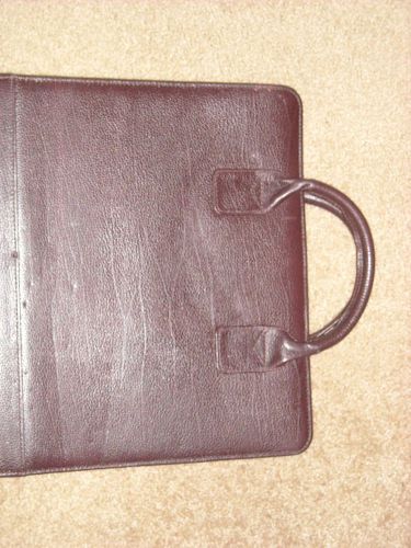 HUGE BROWN LEATHER FRANKLIN QUEST ORGANIZER/PLANNER/BINDER--12&#034; 13&#034; !!!